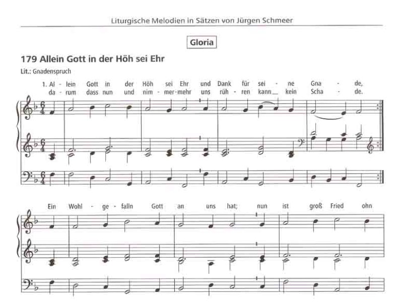 Notenbeispiel Allein Gott in der Höh